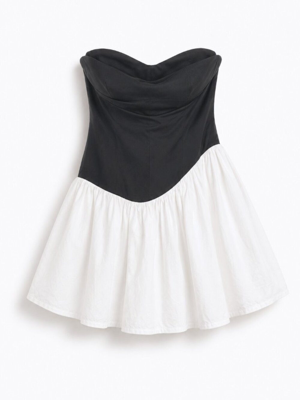 NWT Hello Molly Black White Corset Bustier Asymmetrical strapless Mini - S/M US6